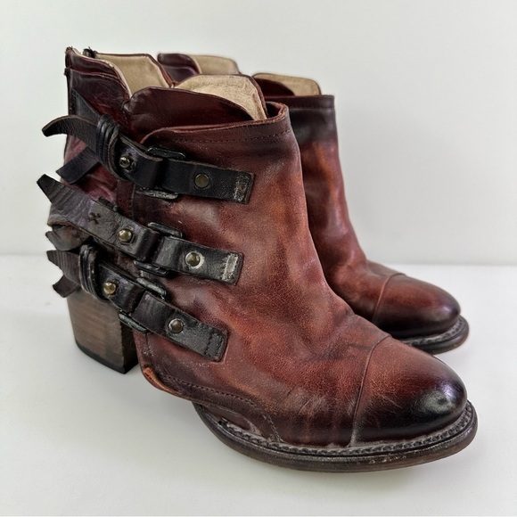 Freebird by Steven Shoes - Freebird Women's FB-Circe Brown Leather Ankle Booties Size 8
